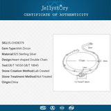 Jellystory 925 Silver Bracelet Heart Zircon Bead Double Chain Wedding Jewelry