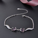 925 Silver Bracelet Fox Amethyst Zircon Gemstone Women Wedding Party