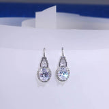 925 Silver Zircon Pagoda Drop Earrings Wedding Party Jewelry