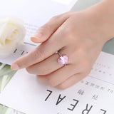 925 Silver Pink Zircon Ring Women 10*14mm Oval Wedding Anniversary Jewelry