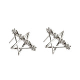 925 Silver Star Diamond Zircon Stud Earrings