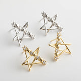 925 Silver Star Diamond Zircon Stud Earrings