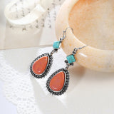 925 Silver Turquoise Drop Earrings Vintage Wedding Jewelry