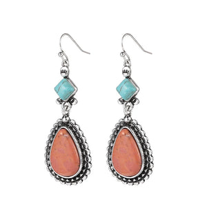 925 Silver Turquoise Drop Earrings Vintage Wedding Jewelry