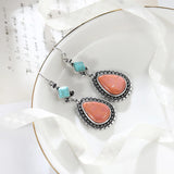 925 Silver Turquoise Drop Earrings Vintage Wedding Jewelry