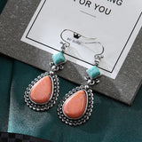 925 Silver Turquoise Drop Earrings Vintage Wedding Jewelry