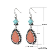925 Silver Turquoise Drop Earrings Vintage Wedding Jewelry