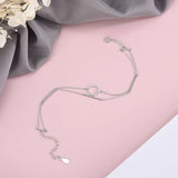 925 Silver Zircon Bracelet Fine Jewelry Women Anniversary Gift