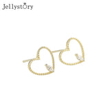 925 Silver Diamond Zircon Star Stud Earrings for Women