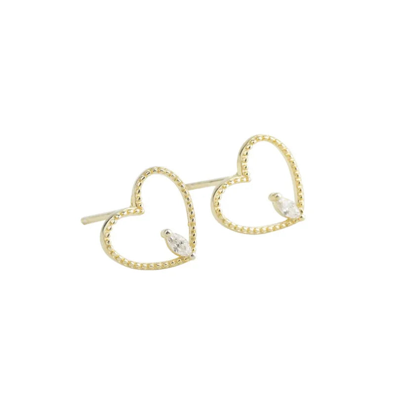 925 Silver Diamond Zircon Star Stud Earrings for Women