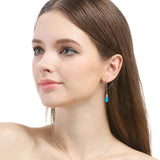 925 Silver Earrings Sapphire Gemstone Fine Jewelry Women Wedding