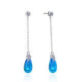 925 Silver Earrings Sapphire Gemstone Fine Jewelry Women Wedding