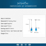 925 Silver Earrings Sapphire Gemstone Fine Jewelry Women Wedding
