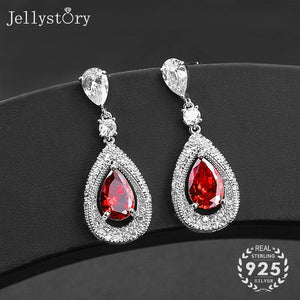 925 Silver Earrings with Sapphire Gemstone for Women Wedding