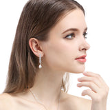 925 Silver Long Pearl Earrings for Women Party Wedding