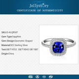 925 Silver Sapphire Zircon Open Ring for Women Party