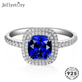 925 Silver Sapphire Zircon Open Ring for Women Party