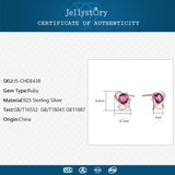 925 Silver Stud Earrings with Ruby Gemstone Butterfly Shape Fine Jewelry