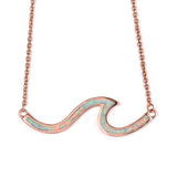 Silver 925 Opal Gemstones Wave Necklace - Unique Style