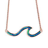 Silver 925 Opal Gemstones Wave Necklace - Unique Style