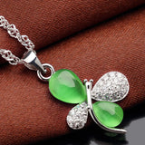925 Silver Necklace with Moonstone Zircon Pendant