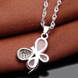 925 Silver Necklace with Moonstone Zircon Pendant