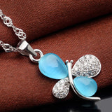 925 Silver Necklace with Moonstone Zircon Pendant