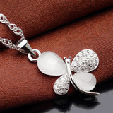 925 Silver Necklace with Moonstone Zircon Pendant