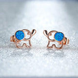 Elephant Opal Earrings 925 Sterling Silver Fine Jewelry