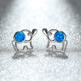 Elephant Opal Earrings 925 Sterling Silver Fine Jewelry