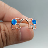 Elephant Opal Earrings 925 Sterling Silver Fine Jewelry