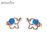 Elephant Opal Earrings 925 Sterling Silver Fine Jewelry