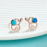 Elephant Opal Earrings 925 Sterling Silver Fine Jewelry