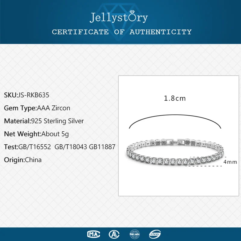 925 Silver Bracelet with Colorful Zircon for Women