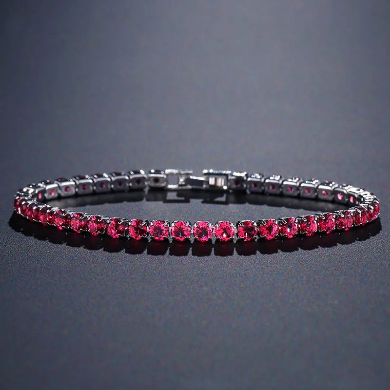 925 Silver Bracelet with Colorful Zircon for Women