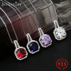 925 Silver Necklace with Gemstone Pendant for Women Wedding