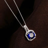 925 Silver Necklace with Gemstone Pendant for Women Wedding