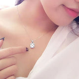 925 Silver Necklace with Gemstone Pendant for Women Wedding