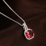 925 Silver Necklace with Gemstone Pendant for Women Wedding