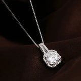 925 Silver Necklace with Gemstone Pendant for Women Wedding