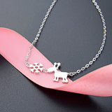 925 Silver Elk Snowflake Bracelet for Women Wedding Gift