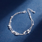 925 Silver Five-pointed Stars Bracelet for Women