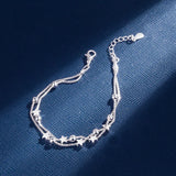 925 Silver Five-pointed Stars Bracelet for Women