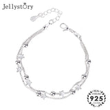 925 Silver Five-pointed Stars Bracelet for Women