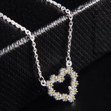 925 Silver Necklace with Heart-shaped Pendant for Women Wedding Party
