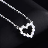 925 Silver Necklace with Heart-shaped Pendant for Women Wedding Party