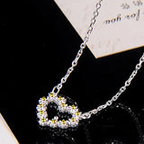 925 Silver Necklace with Heart-shaped Pendant for Women Wedding Party