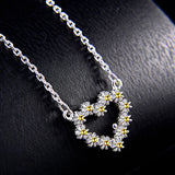 925 Silver Necklace with Heart-shaped Pendant for Women Wedding Party