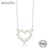 925 Silver Necklace with Heart-shaped Pendant for Women Wedding Party