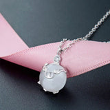 Sterling Silver Necklace with Moonstone Pendant for Women